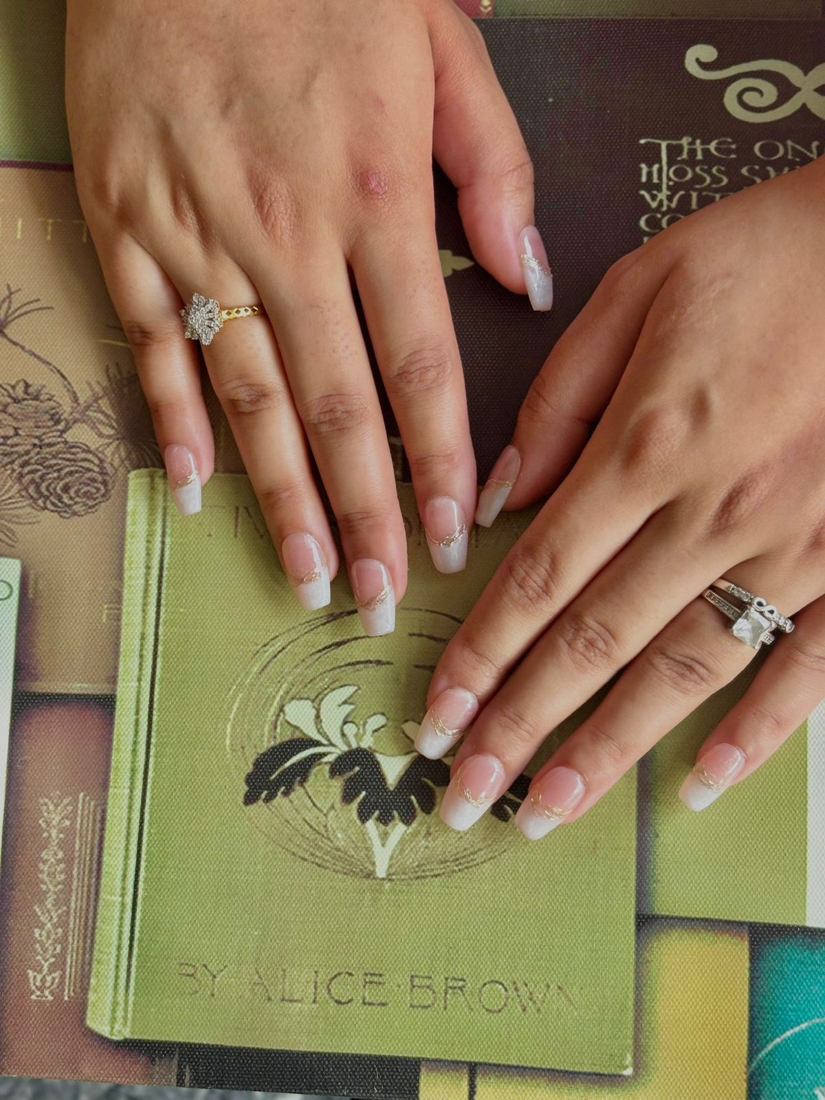 French + Gold Tips Signature press-on nails