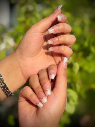 French + Chrome Details Press-On Nails, view 3