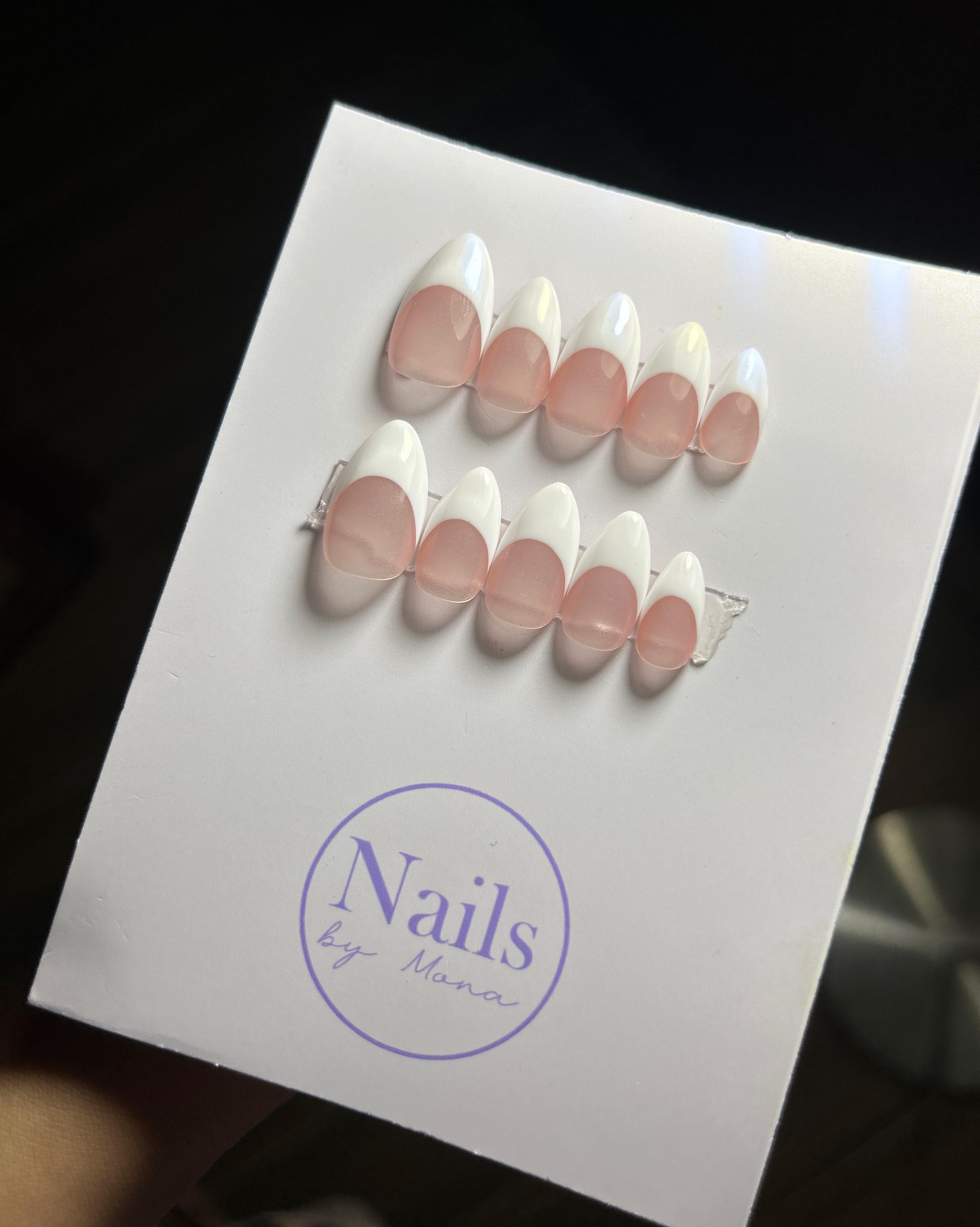 Blush French Classic — Everyday tier custom-fit press-on nails