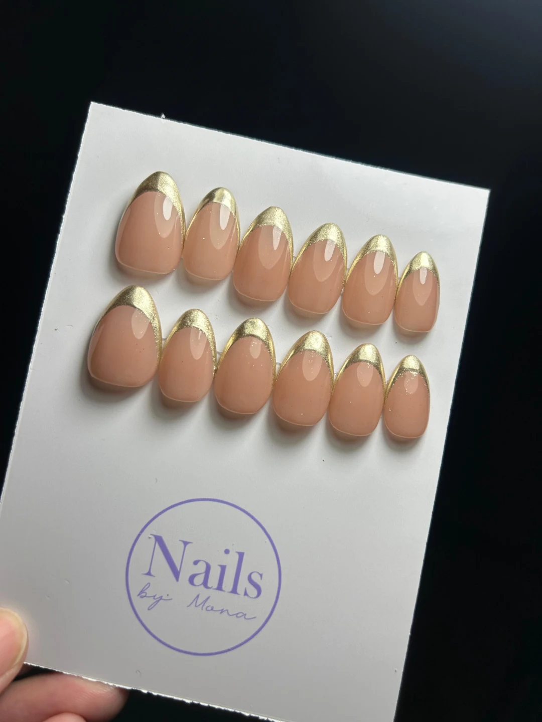 Bold Gold French, Signature tier custom-fit press-on nails
