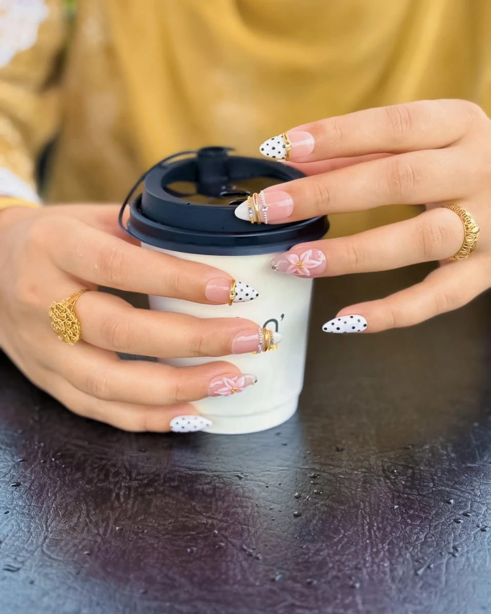 Pink Petal Glam press-on nails