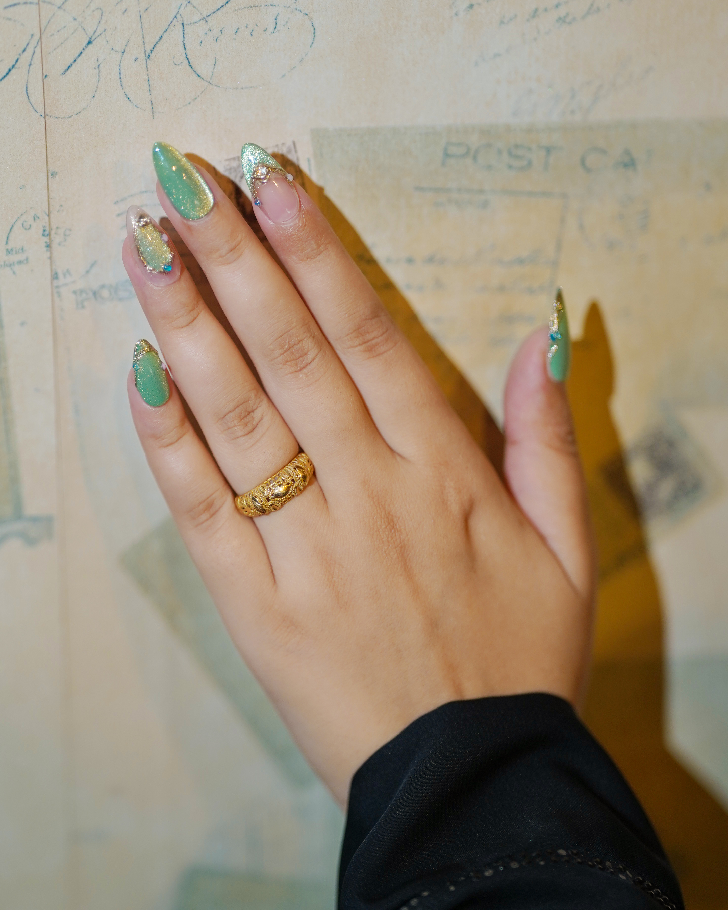 Mint Green — Bridal Trio tier custom-fit press-on nails